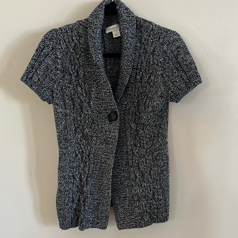 Christopher & Banks Black and White Knit Cardigan size S